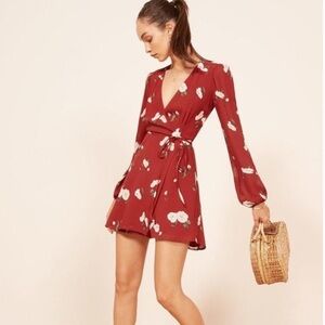 Reformation Collins Floral Wrap Mini Dress